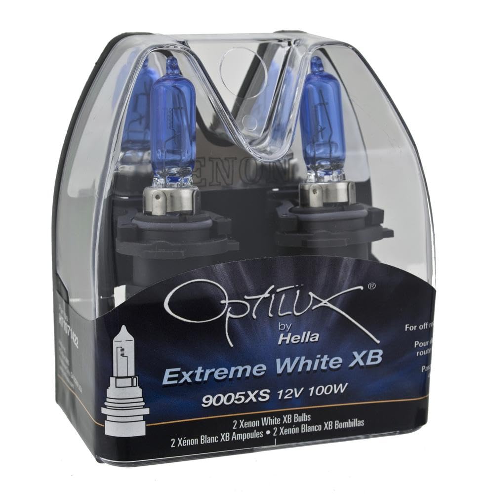 HELLA H71071422 HELLA H71071422 Optilux XB Series 9005XS Xenon White Halogen Bulbs, 12V, 100W, 2 Pack