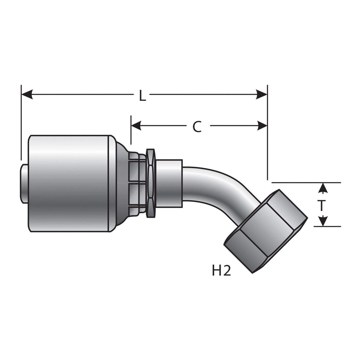 Gates G25175-0405 MegaCrimp Couplings, Female JIC 37 Flare
