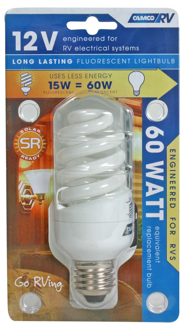 CAMCO 41313 Camco 41313 12V/15W Fluorescent Light Bulb, White,One Size