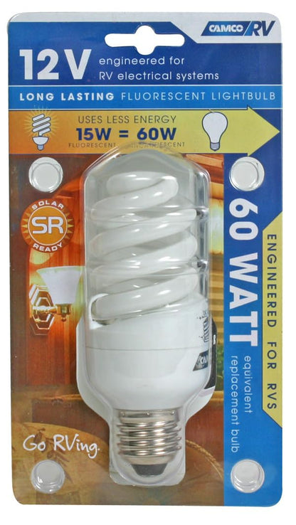 CAMCO 41313 Camco 41313 12V/15W Fluorescent Light Bulb, White,One Size