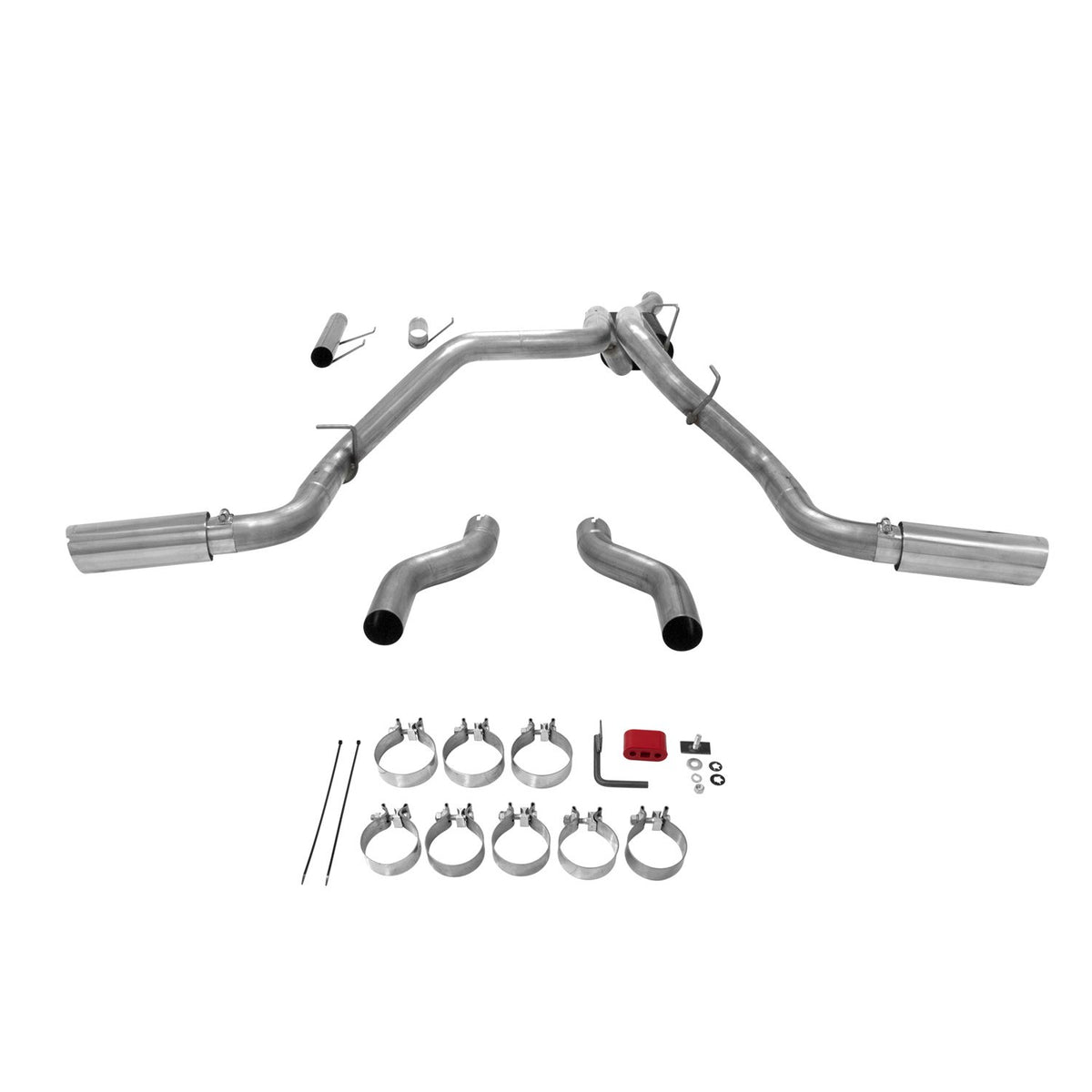 FLOWMASTER 817709 Flowmaster 817709 American Thunder Cat-Back Exhaust Kit 3 Inch 409 Stainless Steel Dual 4 Inch Polished Stainless Tips Compatible with 2014-2024 Ram 2500 6.4L 149.4 160.5 169.4 Inch Wheelbases