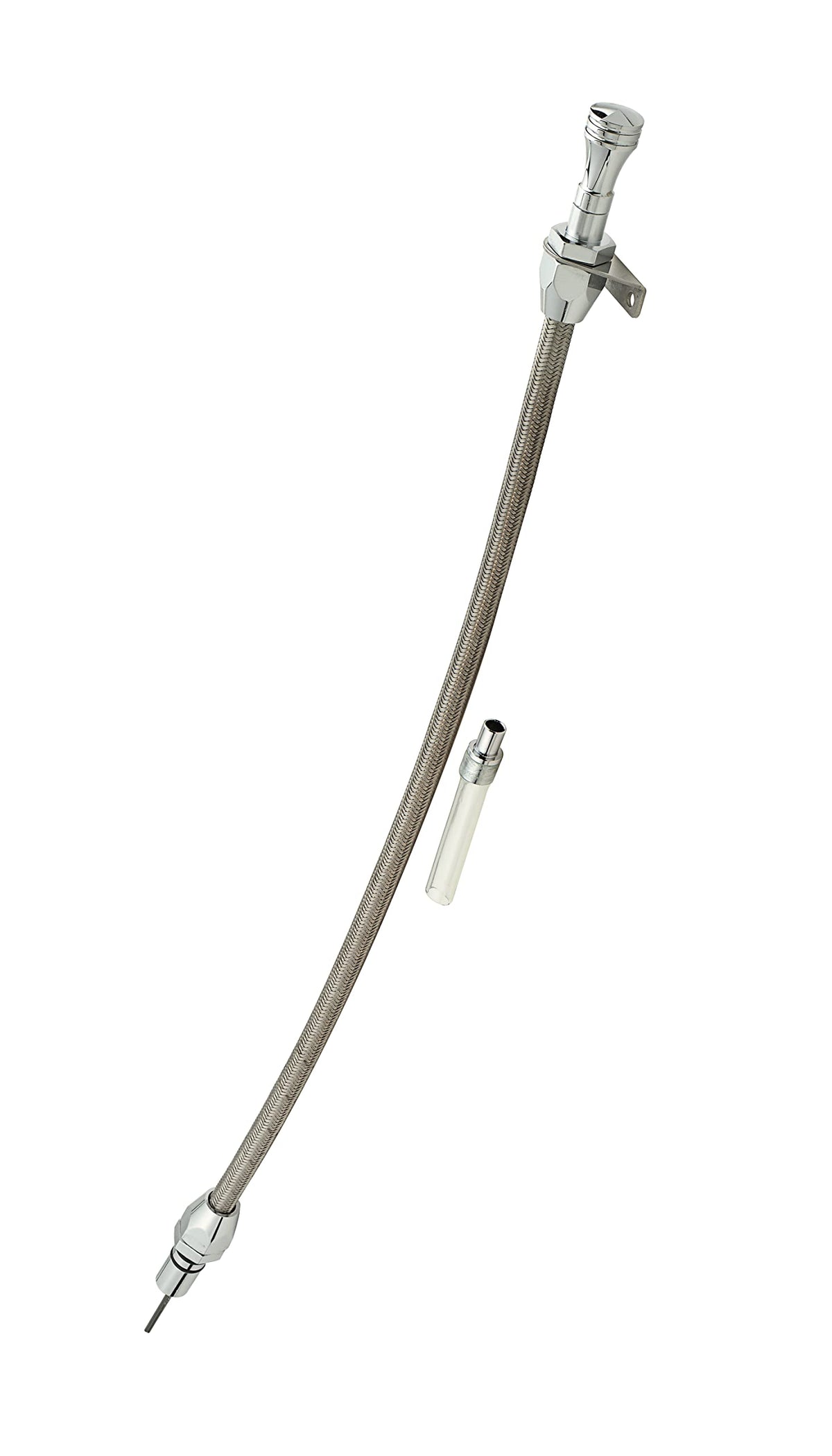 MR GASKET 9704G Mr. Gasket 9704G Automatic Transmission Dipstick & Tube - Braided Stainless Steel