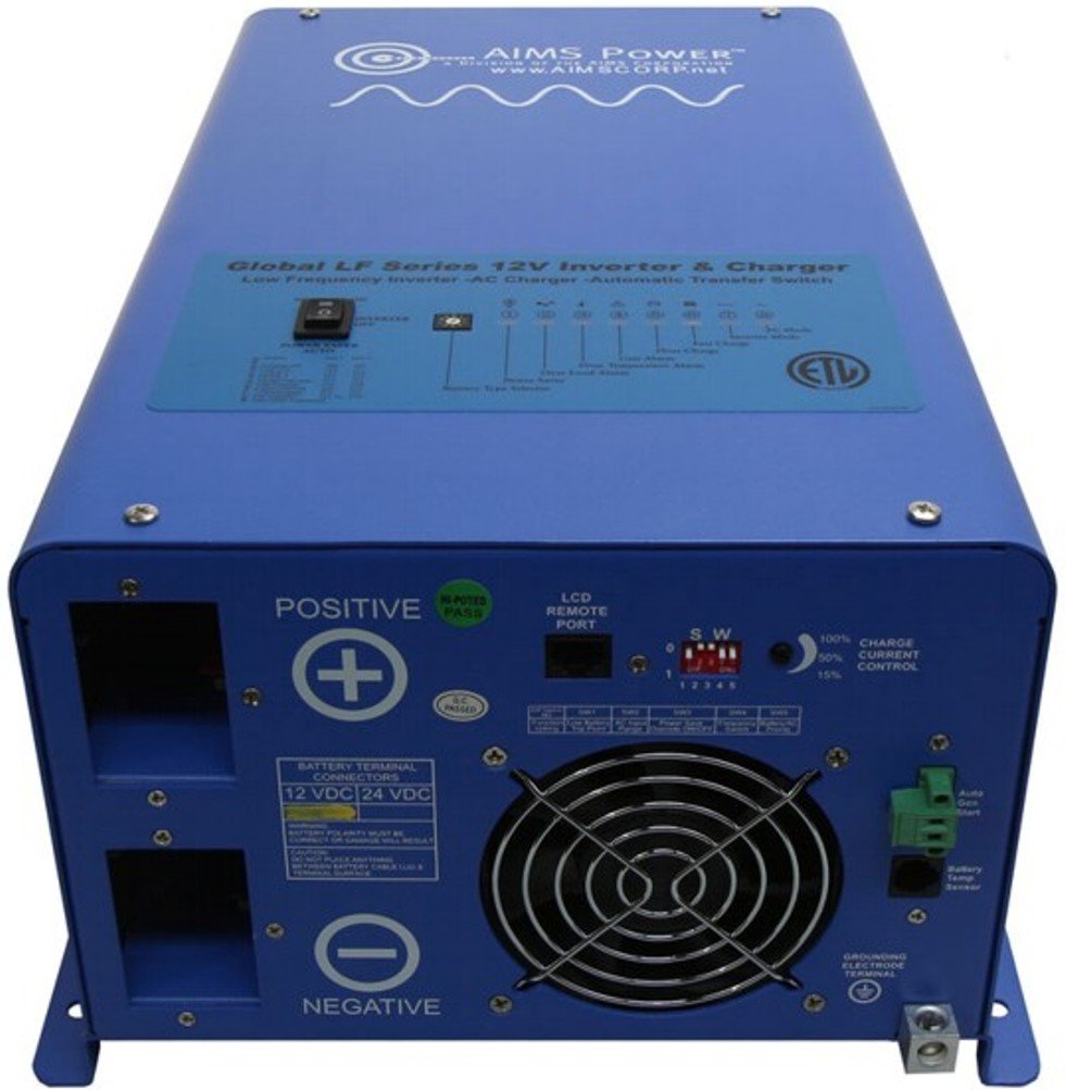 AIMS POWER PICOGLF15W12V120V AIMS 1500W 12V Pure Sine Inverter Charger w/Transfer Switch 120V ETL