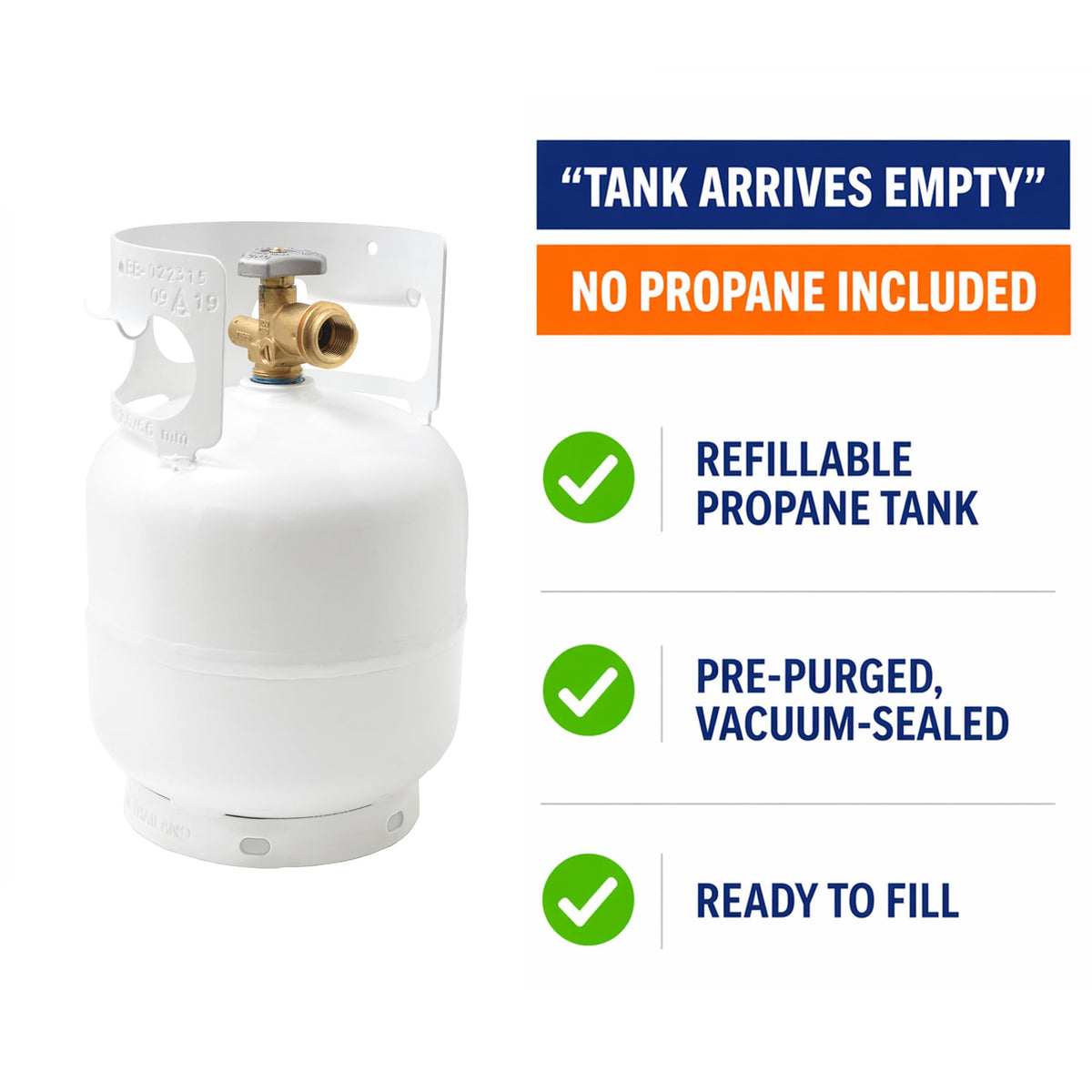 FLAME KING YSN5LB Flame King 5LB (1.25-Gallon Capacity) EMPTY Propane Tank, with OPD Valve