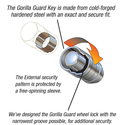 GORILLA 61641 Gorilla Automotive 61641 Acorn Gorilla Guard Locks (14mm x 1.50 Thread Size) - Set of 4