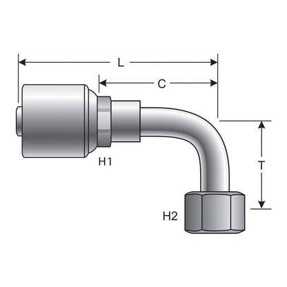 Gates G25239-1212 Female Flat-Face O-Ring Swivel