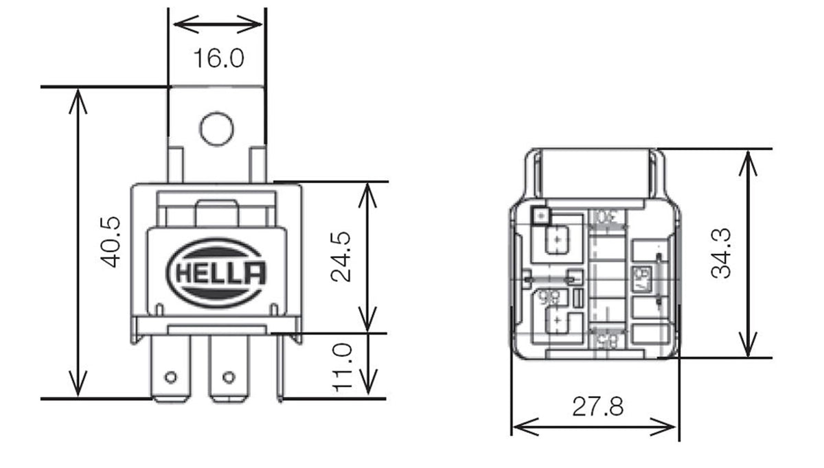 HELLA 003530041 HELLA 003530041 12V/25 Amp SPST Mini ISO Relay with 25 Amp Fuse and Bracket