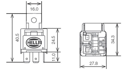 HELLA 003530041 HELLA 003530041 12V/25 Amp SPST Mini ISO Relay with 25 Amp Fuse and Bracket
