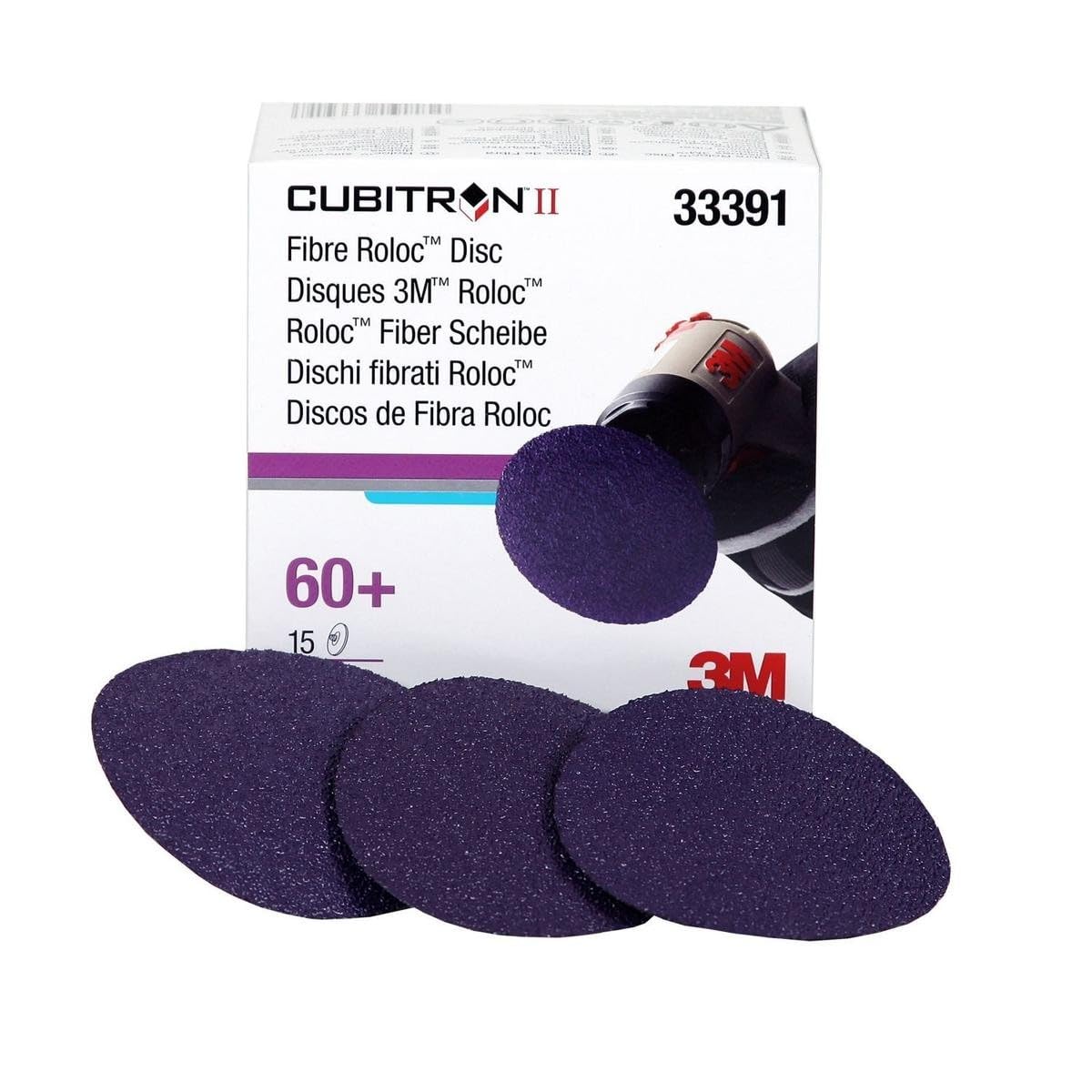 3M 33391 3M Cubitron II Roloc Fibre Disc, 786C, 33391, 3 in, 60+