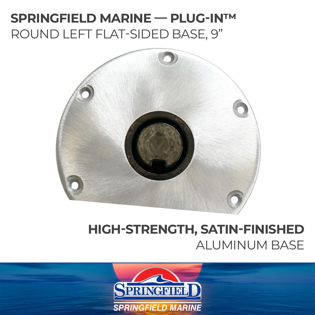 SPRINGFIELD 1300750-L1 Springfield Marine 1300750-L1 Flat Sided Aluminum Base - Left, White