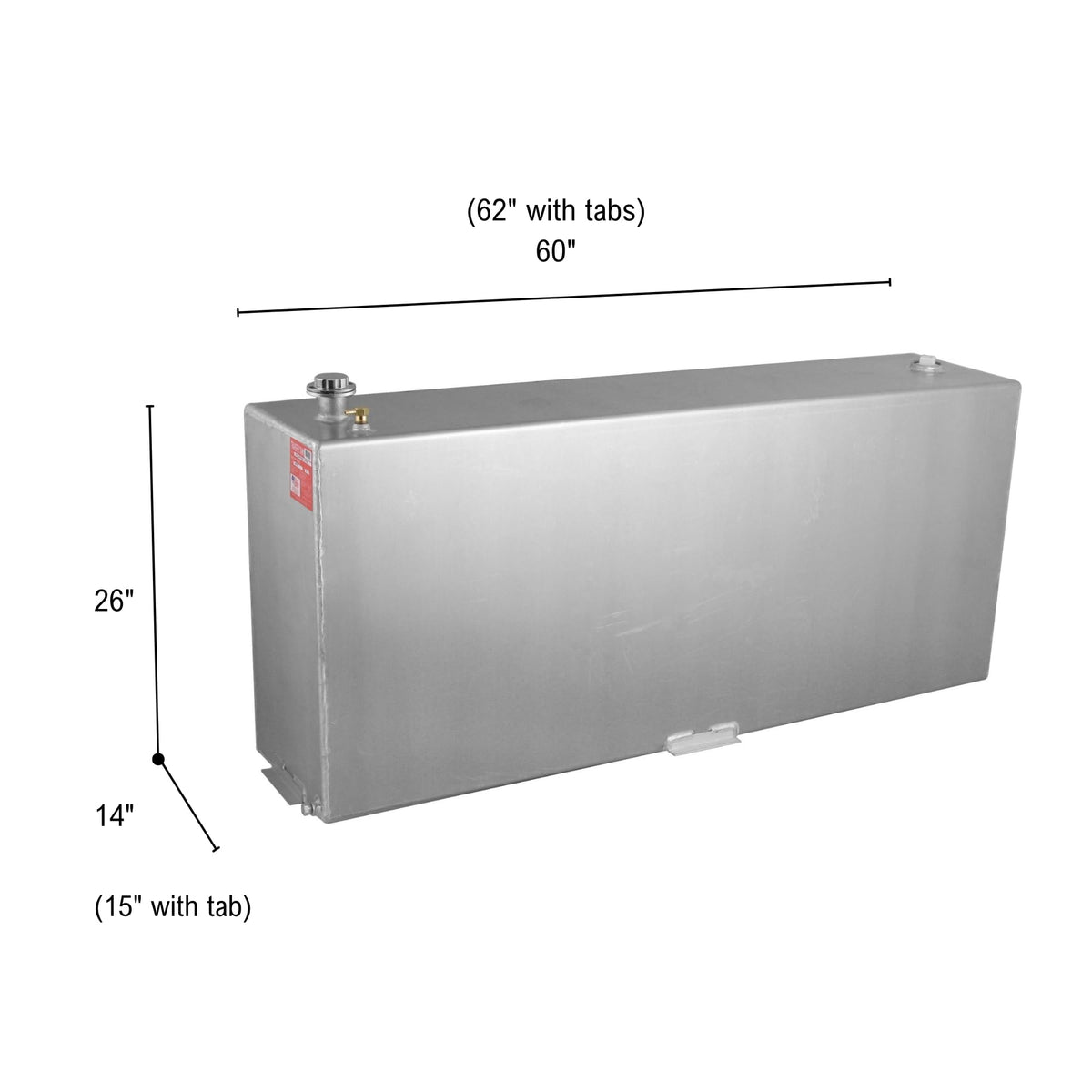 RDS MFG INC 72118 RDS MFG INC 72118 Vertical Transfer Fuel Tank - 90 Gallon Capacity 60" L x 14" W x 26" H, Silver Mill Finish Aluminum