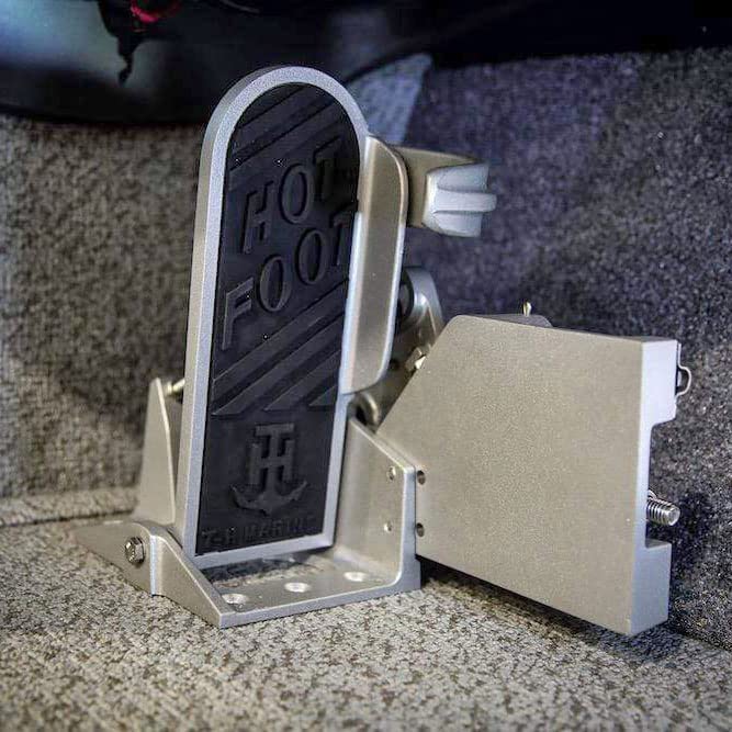T-H MARINE HF-1-DP T-H Marine HOT Foot™ Original Boat Foot Throttle - Cast Aluminum Pedal Throttle for Outboard and Inboard Motors - Safe Hands-Free Control - Stainless Steel Hardware – Toe Clip & Patented Idle Stop
