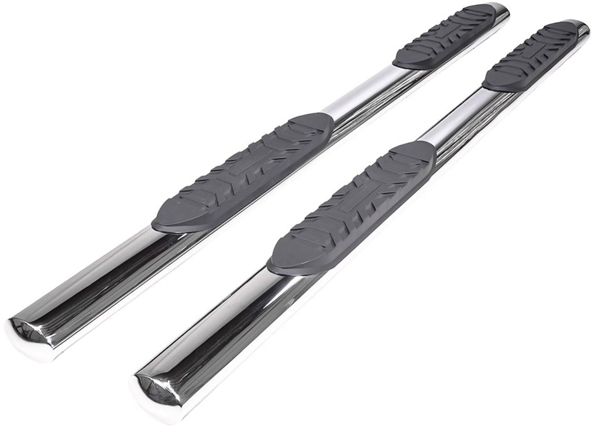 TRAILFX A1561S TrailFX Nerf Bar A1561S, 4 Inch Oval Straight, with Step Pads, Rocker Panel Mount, Polished, Stainless Steel, with Welded End Caps, Fits 2024-2025 Toyota Land Cruiser