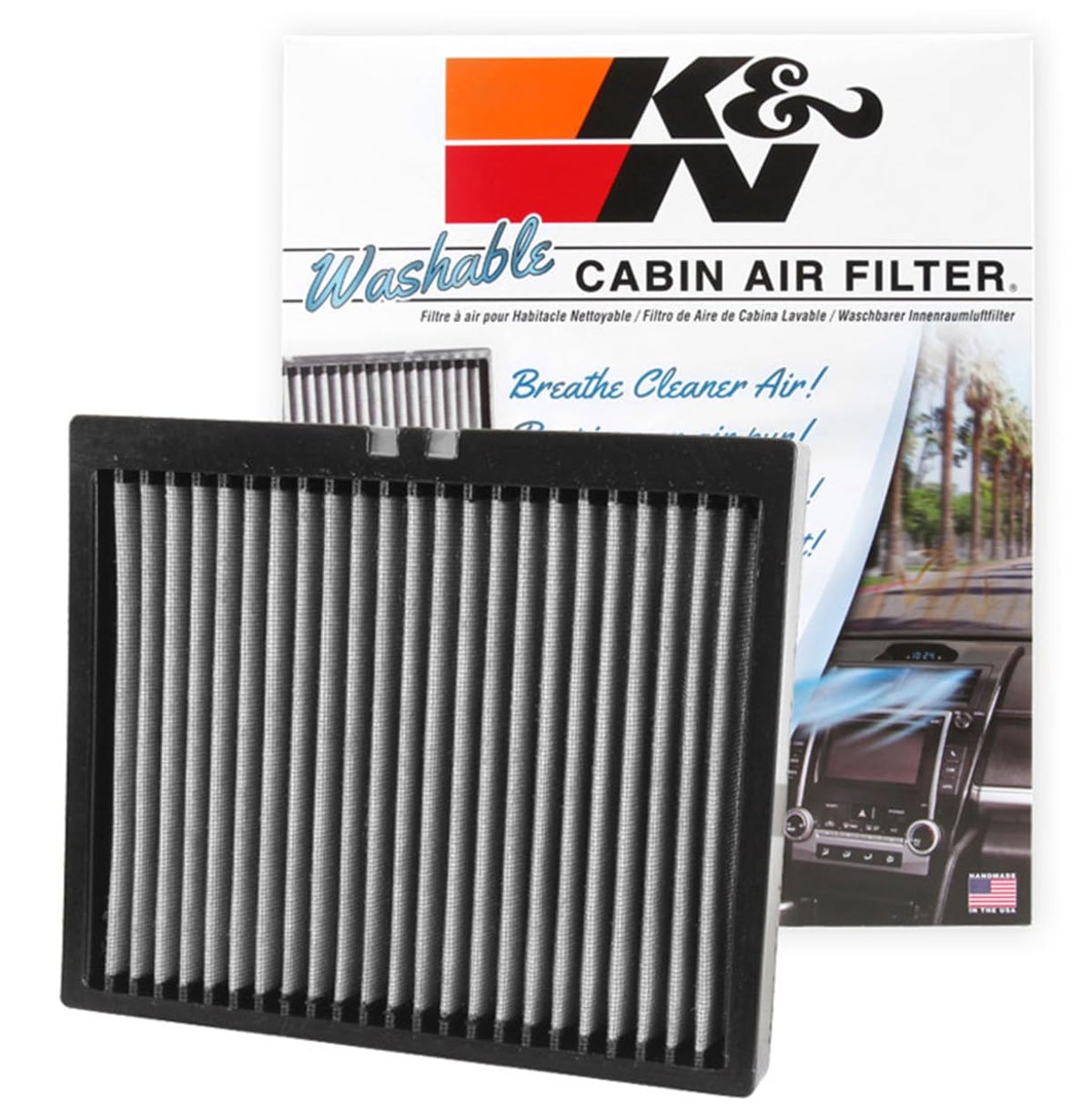 K&N FILTER VF2040 K&N LIFETIME Cabin Air Filter: Premium, Washable, Clean Air for your Cabin
