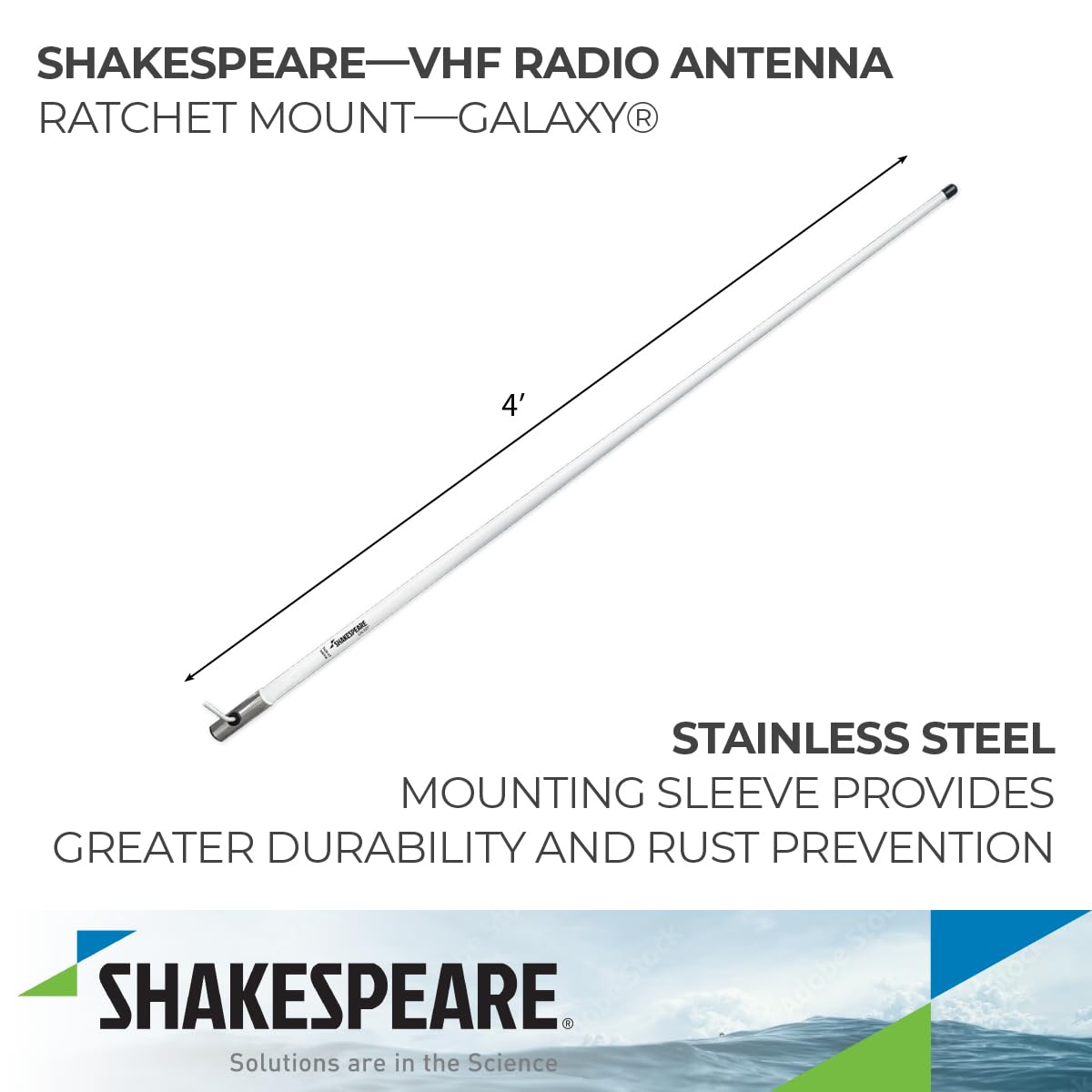 SHAKESPEARE 5420-XT Shakespeare 5420-XT 4' GALAXY AM/FM ANTENNA WHITE