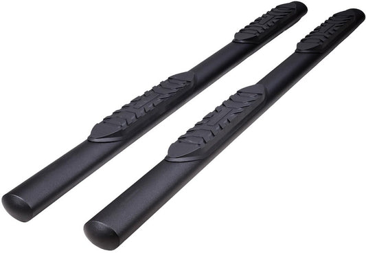 TRAILFX A1561T TrailFX Nerf Bar A1561T, 4 Inch Oval Straight, with Step Pads, Rocker Panel Mount, Powder Coated, Titanium Matte Black, Steel, with Welded End Caps, 2024-2025 Toyota Land Cruiser