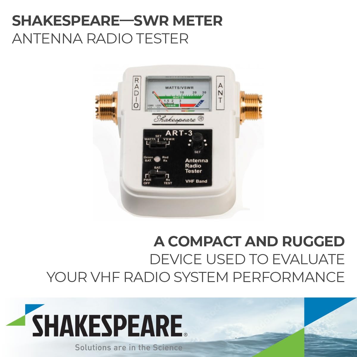 SHAKESPEARE ART-3 Boating Accessories New Antenna/Radio Tester Tx & Rx Shakespeare Antennas Art3