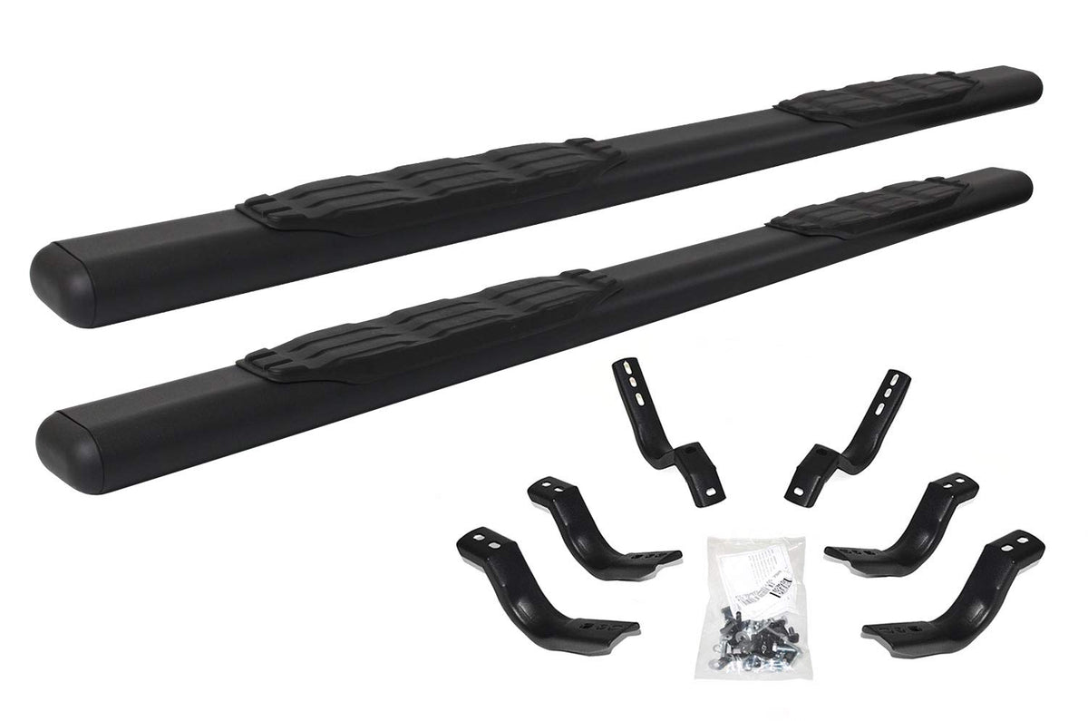 GO RHINO 105451687T Go Rhino 5" Oval 1000 Series Sidesteps & Brackets | Mild Steel, Textured Black | 105451687T | Fits 2020-2024 Jeep Gladiator JT, 4-Door