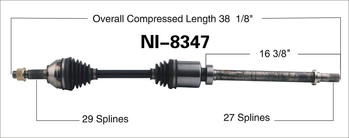 TRAKMOTIVE NI-8347 Trakmotive NI-8347 NEW CV AXLE