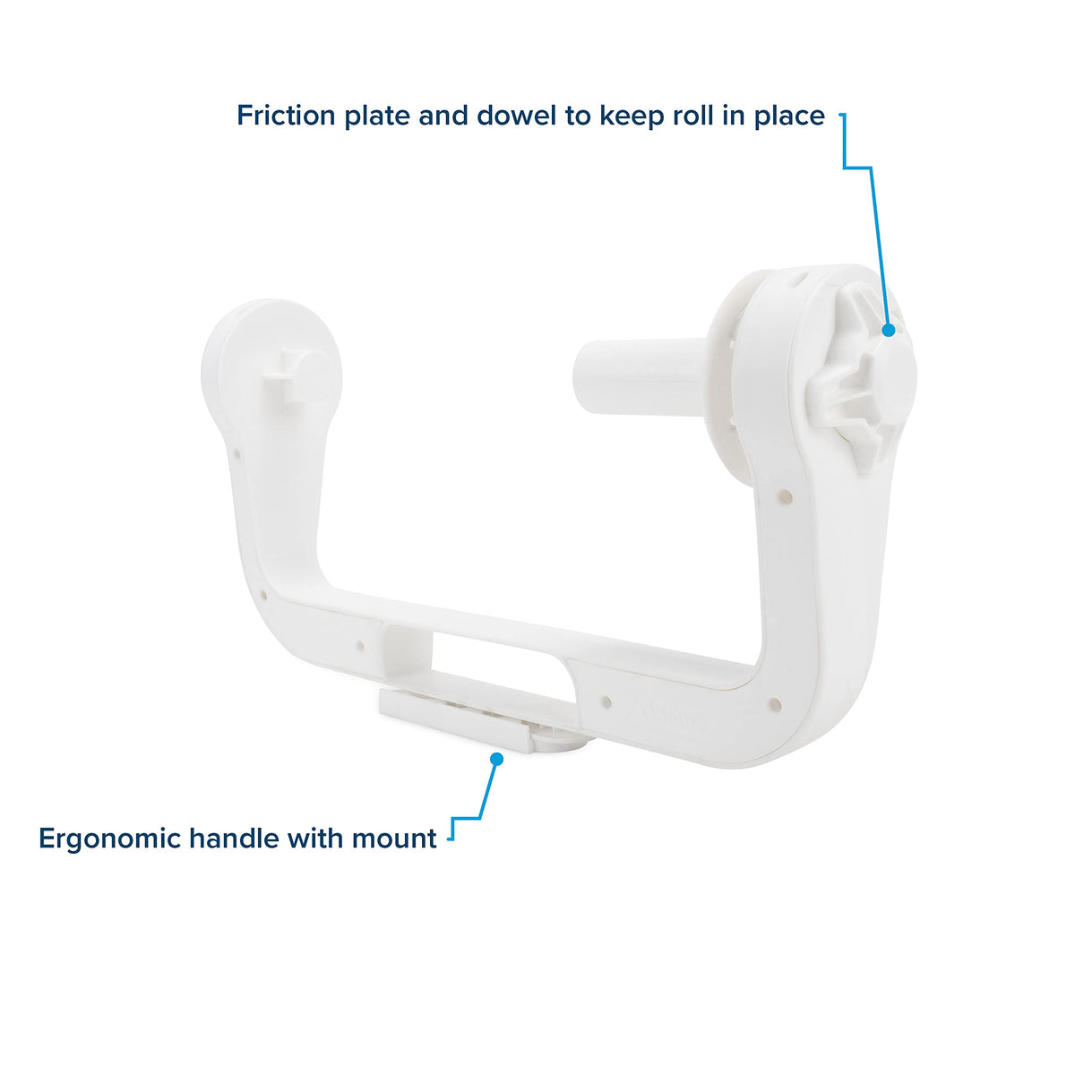 CAMCO 57114 Camco Paper Towel Holder | Ideal for Compact Areas | Features Mountable Design and Adjustable Side Knob | White (57114)