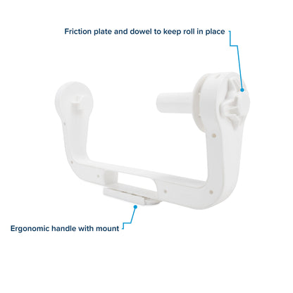 CAMCO 57114 Camco Paper Towel Holder | Ideal for Compact Areas | Features Mountable Design and Adjustable Side Knob | White (57114)