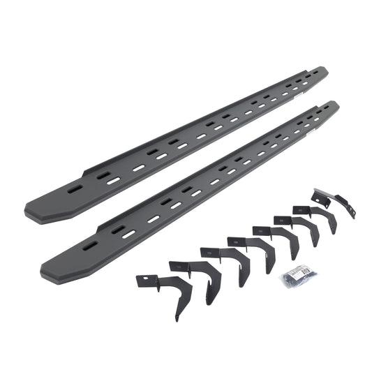 GO RHINO 69623580SPC Go Rhino RB30 Slim Running Boards & Brackets | Galvanized Steel, Textured Black | 69623580SPC | Fits 2015-2024 Chevrolet Colorado & GMC Canyon Crew Cab Pickup