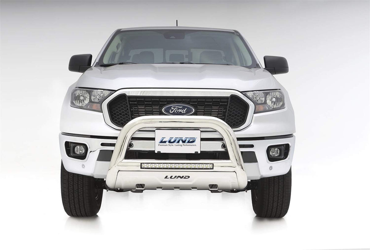 LUND 47021300 Lund 47021300 Bull Bar with LED Light Bar and Wiring for 2019 Ford Ranger, Polished Stainless