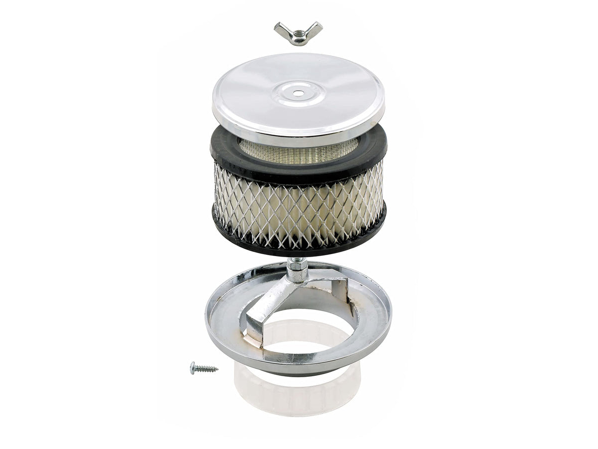MR GASKET 4354 Mr. Gasket 4354 Air Cleaner - Deep Dish - 4 Inch x 2 Inch - Chrome
