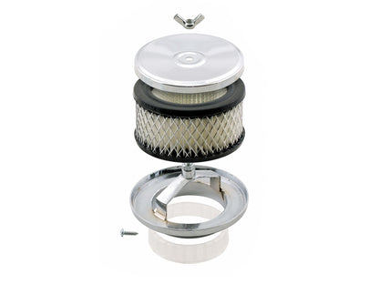 MR GASKET 4354 Mr. Gasket 4354 Air Cleaner - Deep Dish - 4 Inch x 2 Inch - Chrome