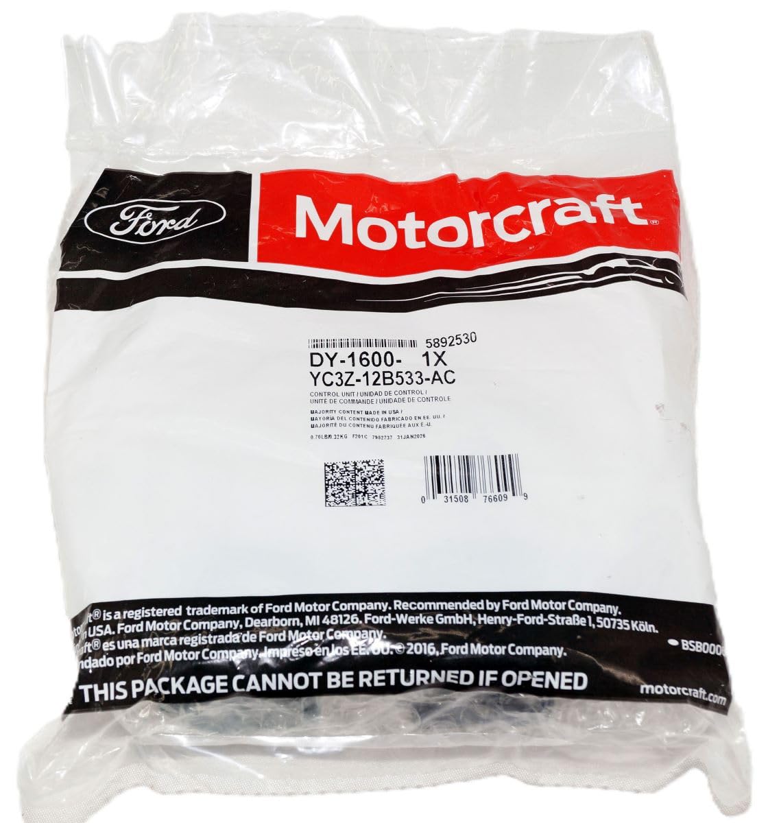 Motorcraft DY1600 Glow Plug Switch