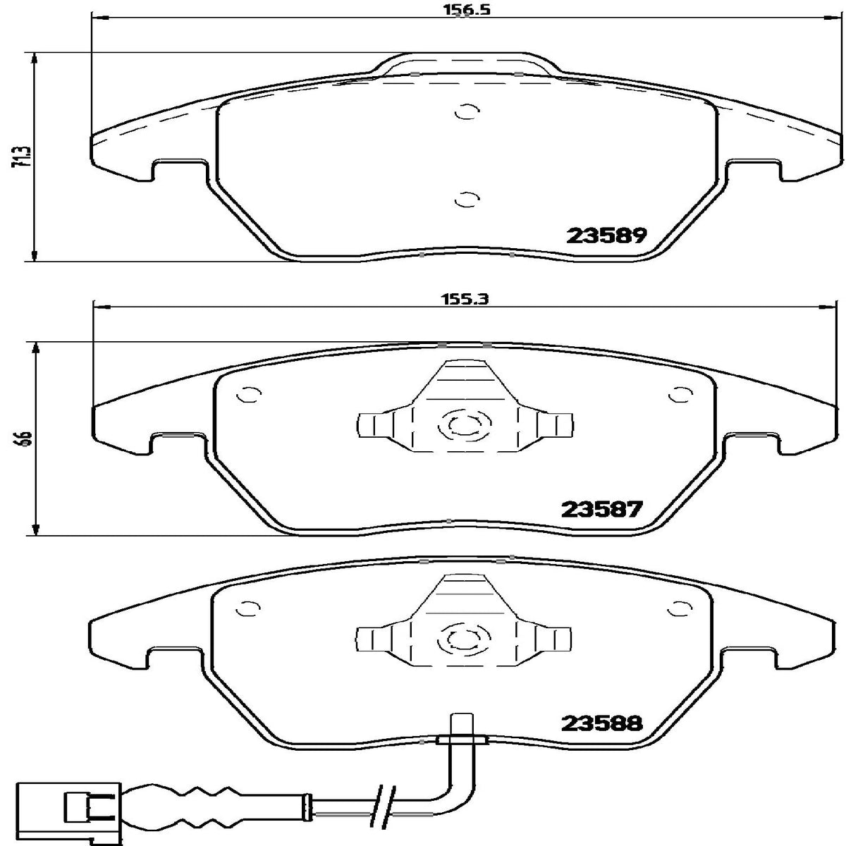 BREMBO P85075 Brembo P85075 Low-Met Front Disc Brake Pad Set AUDI/SEAT/SKODA/SPYKER/VW/VW (FAW) OE# 1K0698151C