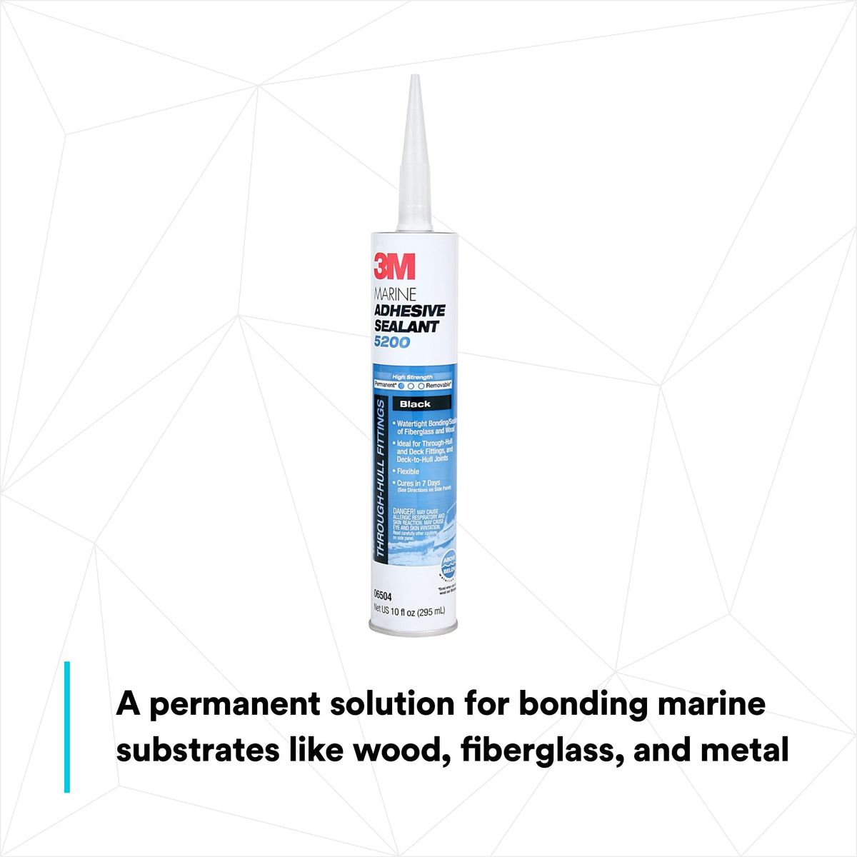 3M 06504 3M Marine Adhesive Sealant 5200, Black, 10 fl oz Cartridge with Nozzle