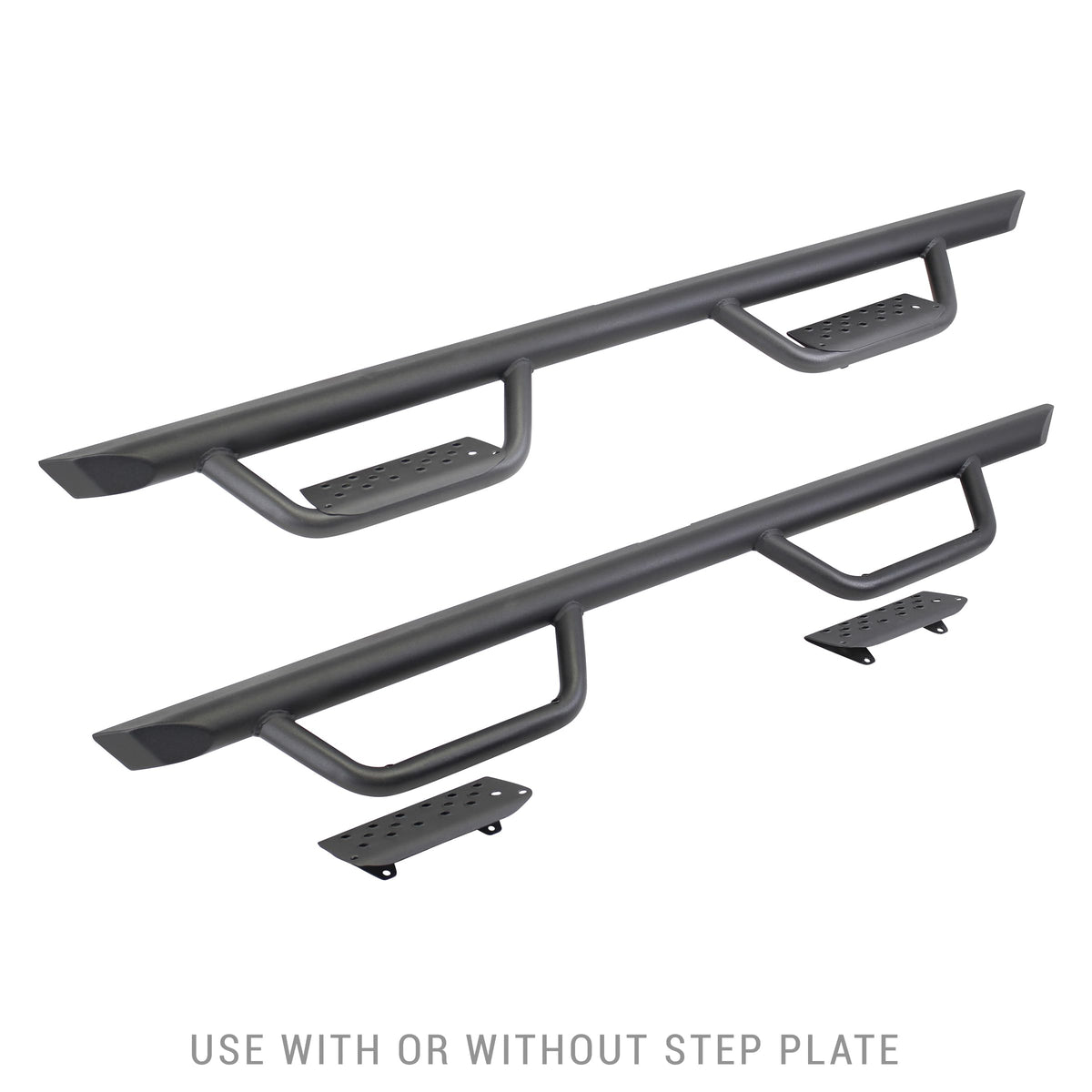 GO RHINO D224505T Go Rhino Dominator Xtreme D2 Sidestep & Brackets | Mild Steel, Textured Black | D224505T | Fits 2007-2018 Jeep Wrangler JKU, 4-Door