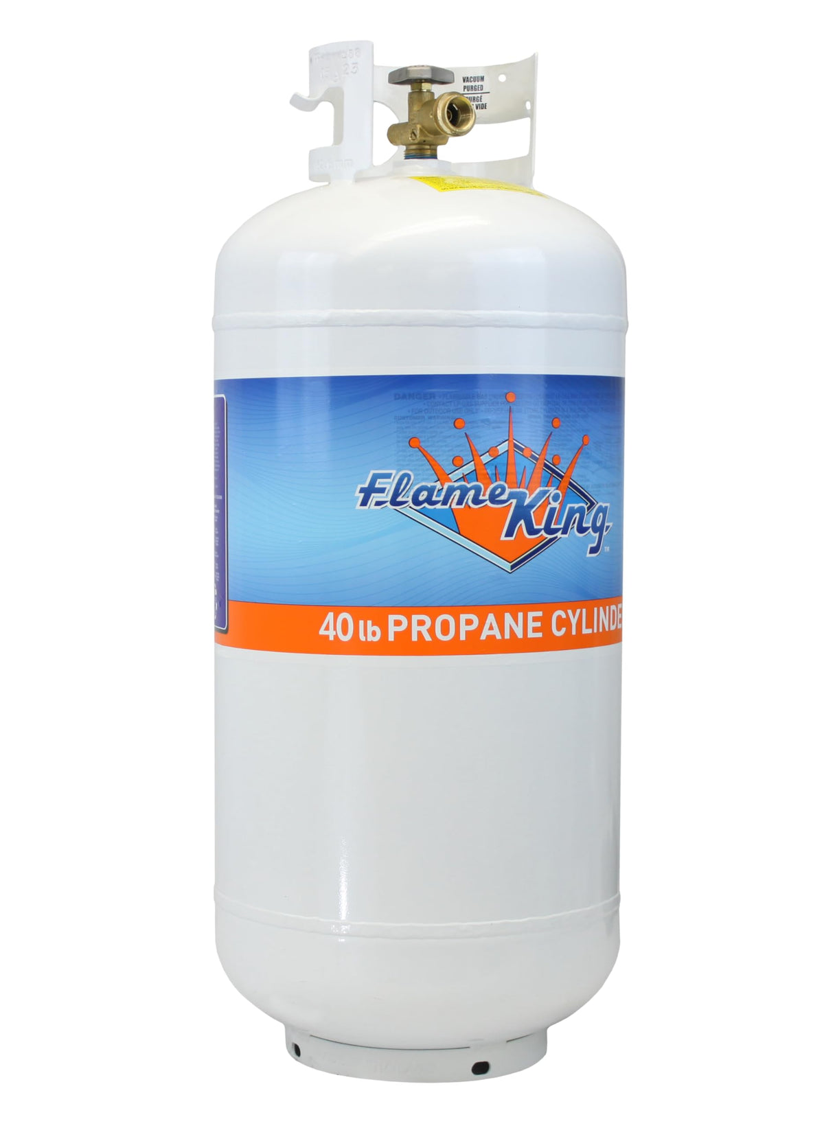 FLAME KING YSN401 Flame King YSN401 Steel Propane Tank Cylinder With Overflow Protection Device Valve, 40 Lb, White