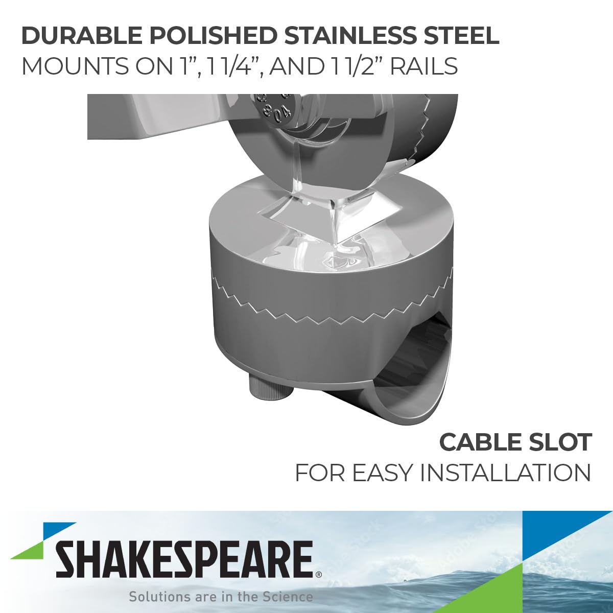 SHAKESPEARE 4188-SL Shakespeare 4188-SL SWIVEL STAINLESS RAIL MNT 1-1.5'