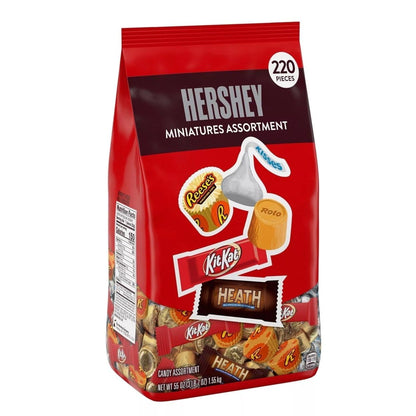 Hershey's Hershey's Assorted Chocolate Miniatures Bulk Bag, 55 oz (220 Pieces)