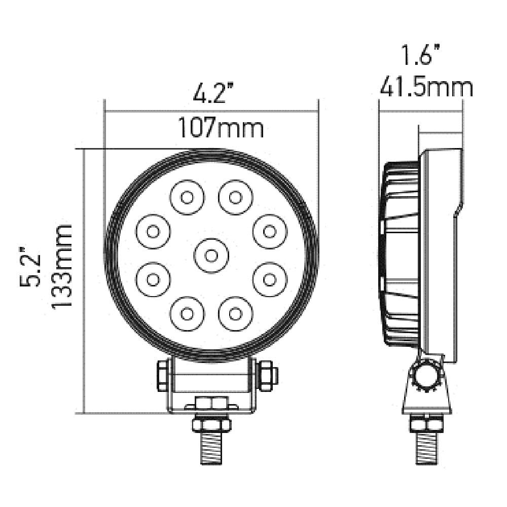 Hella 357101002 ValueFit 5 Round 1.0 LED Close Range Worklight