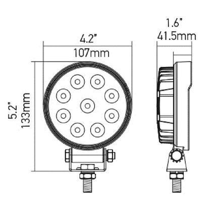 Hella 357101002 ValueFit 5 Round 1.0 LED Close Range Worklight