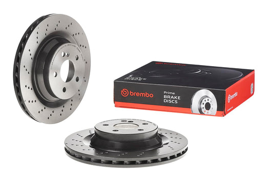 BREMBO 09C50211C02 Brembo 09.C502.11 UV Coated vented drilled Rear Brake Rotor MERCEDES-BENZ OE# A2114231012