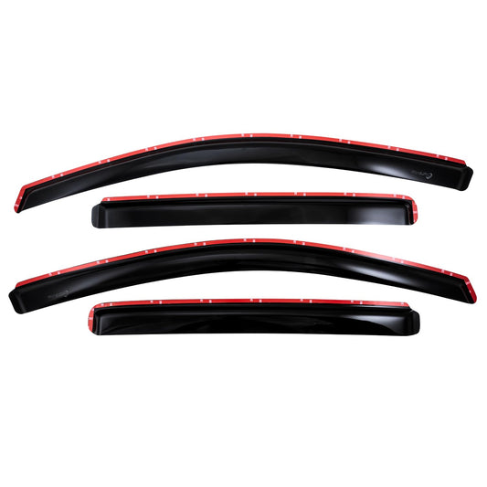 TRAILFX 4977IC TrailFX Acrylic Rainguards Fits 2017-2024 Nissan Titan Crew Cab and 2016-2024 Nissan Titan XD Low Profile in-Channel Smoke Window Vents Crew Cab Snap-in Installation Set of 4 TrailFX 4977IC