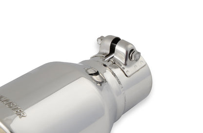 FLOWMASTER 15365 Flowmaster 15365 Exhaust Tip - 4.00 in. Rolled Angle Polished SS fits 2.50 in. Tubing - Clamp On