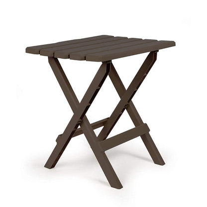 CAMCO 51886 Camco 51886 Mocha Large Adirondack Portable Outdoor Folding Side Table, Perfect for The Beach, Camping, Picnics, Cookouts & More, Weatherproof & Rust Resistant