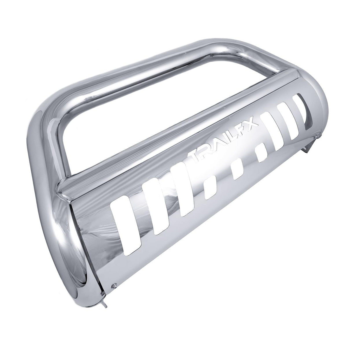 TRAILFX B0046S Trailfx Bull Bar B0046S, 3 Inch Diameter, Polished, Stainless Steel, with Skid Plate/Holes for Optional Lighting, 6-1/2 Inch Max Light/ 20 Inch Max Light Bar, Fits 2024-2025 Toyota Land Cruiser