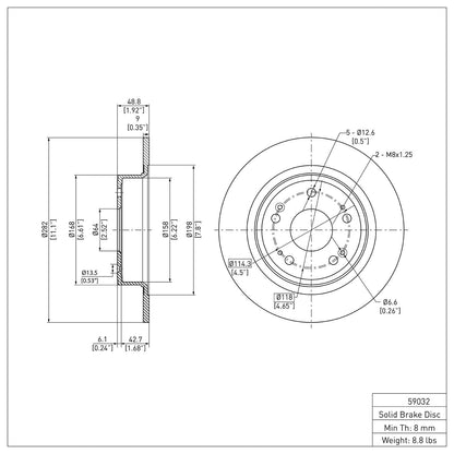 Dynamic Friction 600-59032 Rear Brake Rotor