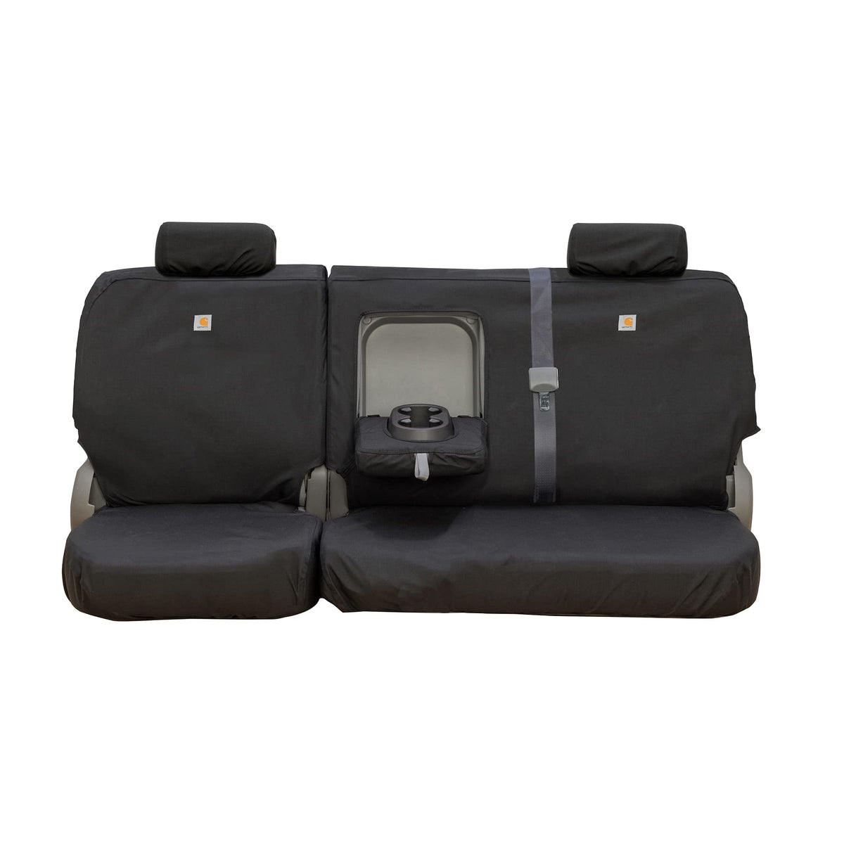COVERCRAFT SSC8429COBK Covercraft Carhartt Super Dux SeatSaver Custom Seat Covers | SSC8429COBK | 2nd Row 60/40 Bench Seat | Compatible with Select Chevrolet Silverado/GMC Sierra 1500/2500/3500 Crew Cab Models | Black