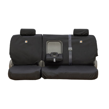 COVERCRAFT SSC8429COBK Covercraft Carhartt Super Dux SeatSaver Custom Seat Covers | SSC8429COBK | 2nd Row 60/40 Bench Seat | Compatible with Select Chevrolet Silverado/GMC Sierra 1500/2500/3500 Crew Cab Models | Black