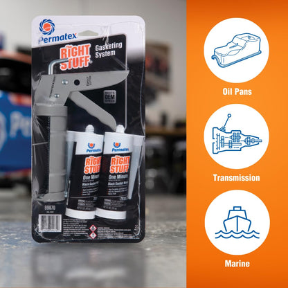 PERMATEX 99070 Permatex 99070 The Right Stuff Gasket Maker, 5 oz. - 2 Pack with Caulking Gun