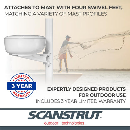 SCANSTRUT M92722 Scanstrut M92722 Mast Mount for 18" and 24" Raymarine, Garmin, and HALO24 , White
