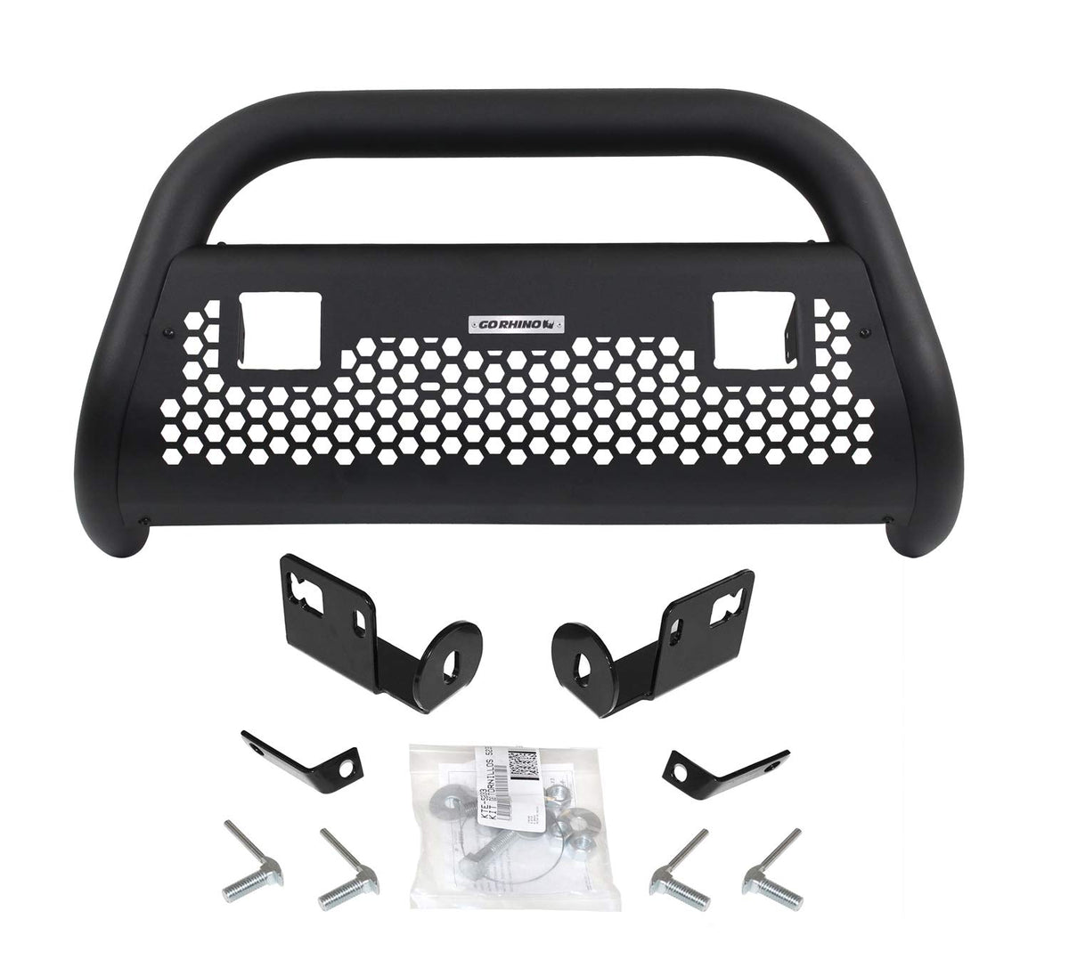 GO RHINO 55642T Go Rhino! 55642T RC2 LR Textured Black Front Guard for Dodge (Complete Kit: Front Guard+Brackets, Rhino! Charger 2)