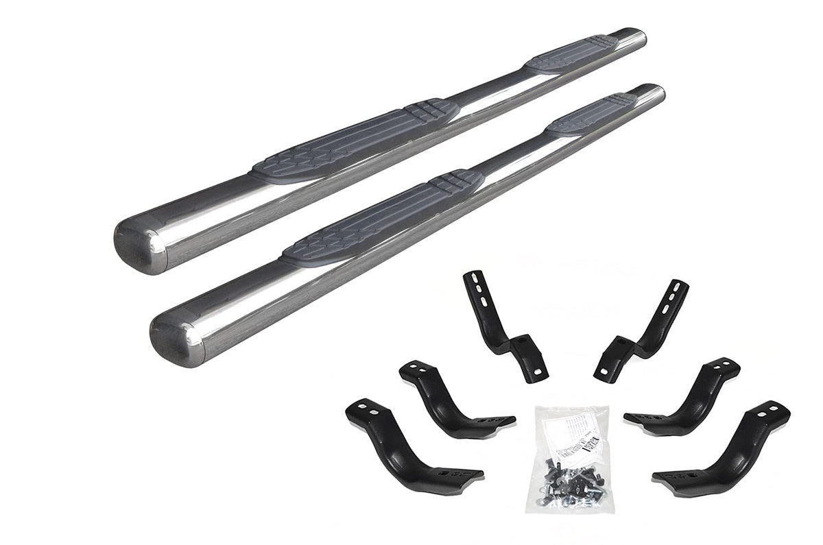GO RHINO 104443280PS Go Rhino 4" Oval 1000 Series Sidesteps & Brackets | Cab Length, Polished Stainless Steel | 104443280PS | Fits 2024 Toyota Tacoma Double Cab